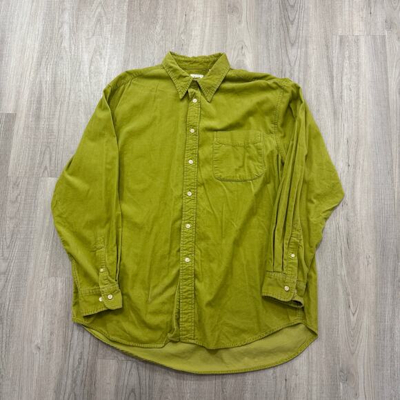 Vintage Gap Corduroy Button Shirt Men's 2XL XXL Green Preppy y2k Ivy League - Picture 1 of 6